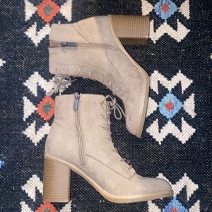 Indigo Suede Lace Up Booties size 7.5 WORN ONCE!